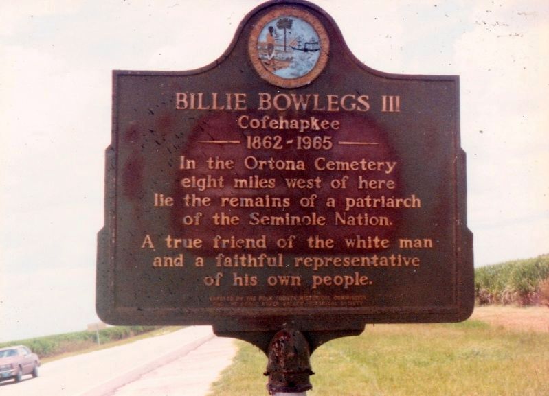 Original Billie Bowlegs (III) Marker image. Click for full size.