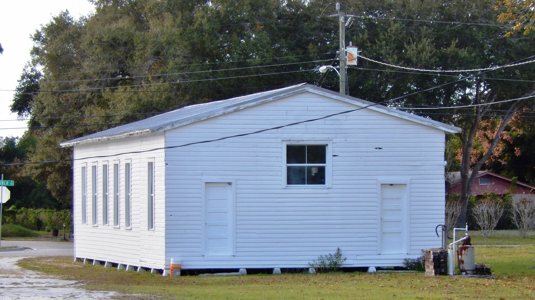 Johnson Chapel (<i>east side; view from marker</i>). Click for full size. Johnson Chapel (<i>east side; view from marker</i>) image. Click for full size.