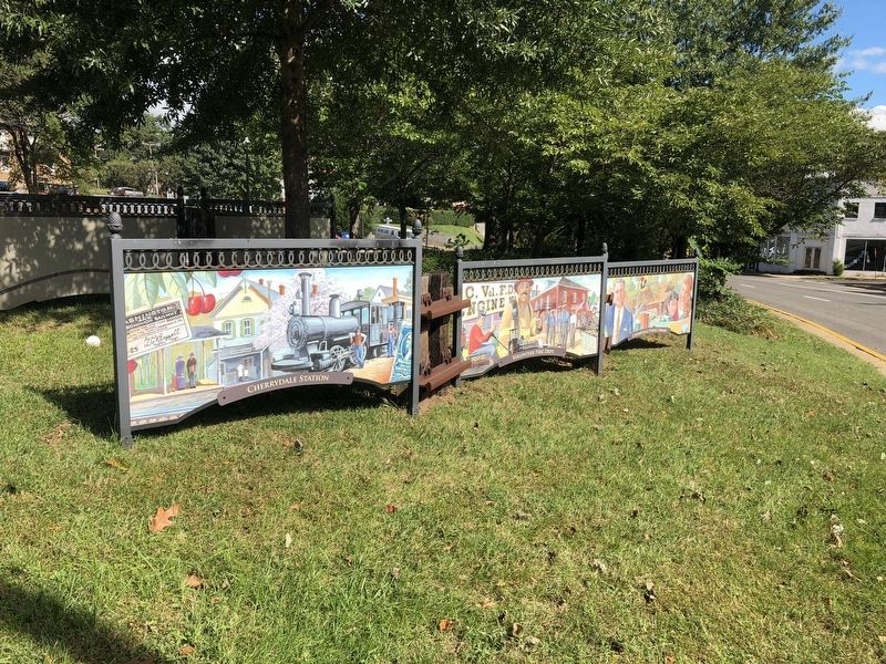 Mural depicting history discussed on marker image. Click for full size.