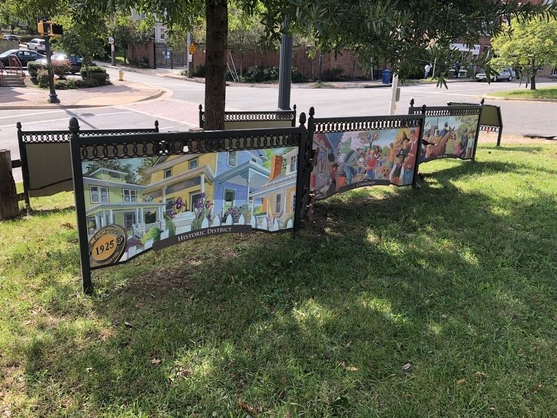 Mural depicting history discussed on marker image. Click for full size.