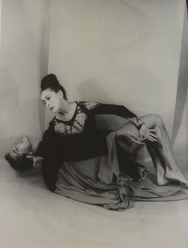 Portrait of Martha Graham and Bertram Ross, as Clytemenestra and Orestes. Click for full size. Portrait of Martha Graham and Bertram Ross, as Clytemenestra and Orestes image. Click for full size.
