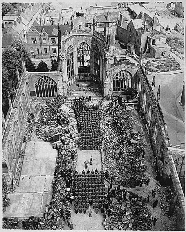 <i>...Mother's Day services in blitzed Coventry Cathedral...</i> image. Click for full size.
