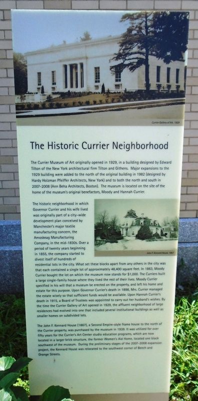 The Historic Currier Neighborhood Marker image. Click for full size.