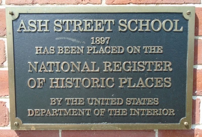 Ash Street School NRHP Marker image. Click for full size.