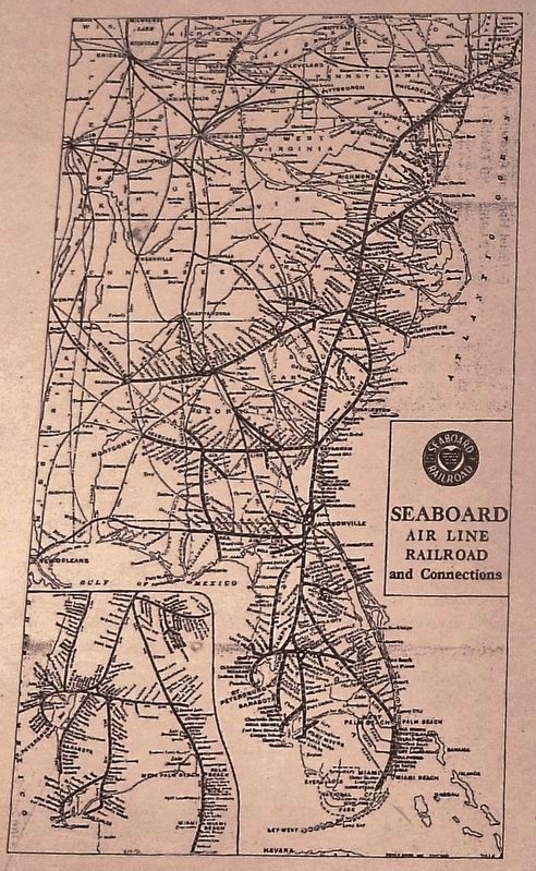 Marker detail: Seaboard Air Line Railroad Map image. Click for full size.