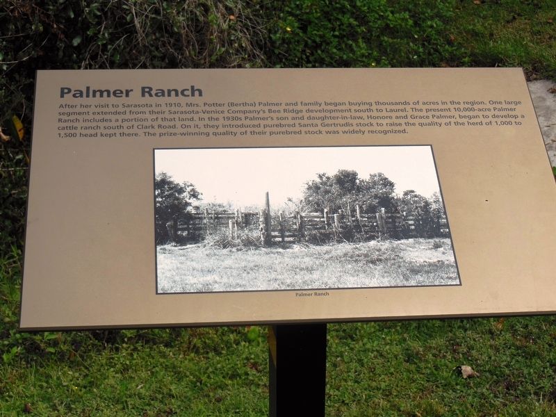 Palmer Ranch Marker (<i>wide view</i>) image. Click for full size.
