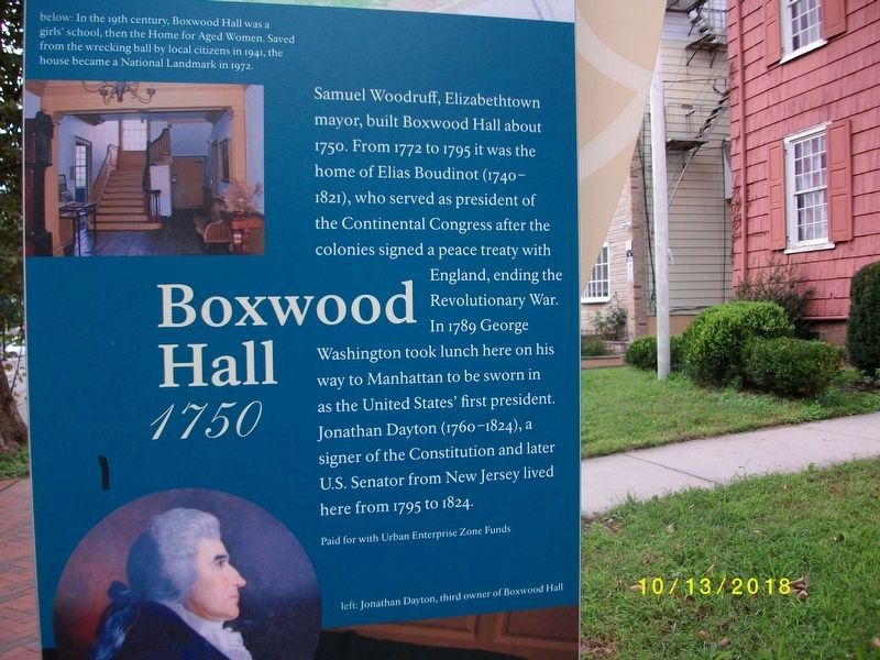 Close-up of Boxwood Hall Marker image. Click for full size.