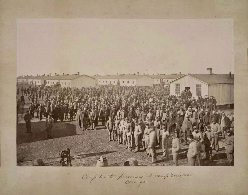 <i>Confederate prisoners at Camp Douglas</i> image. Click for full size.