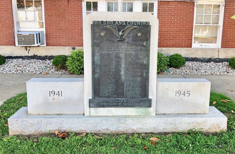 Grayson County World War II Memorial. Click for full size. Grayson County World War II Memorial image. Click for full size.