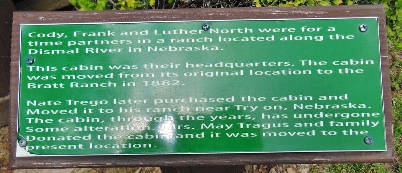 Cody-North Cabin Marker. Click for full size. Cody-North Cabin Marker image. Click for full size.