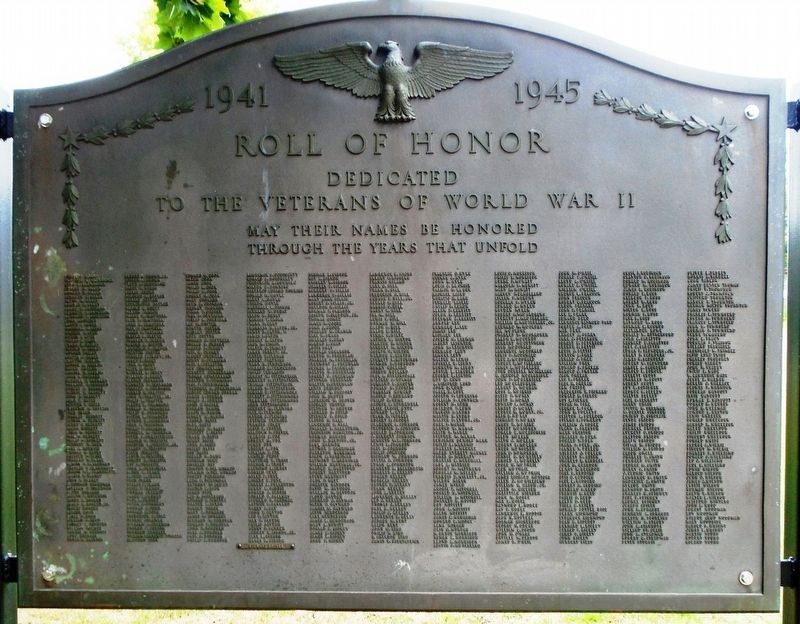 World War II Roll of Honor Marker. Click for full size. World War II Roll of Honor Marker image. Click for full size.
