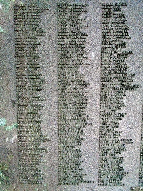World War II Roll of Honor Detail image. Click for full size.