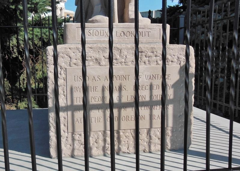 Sioux Lookout Statue (<i>front pedestal detail</i>) image. Click for full size.
