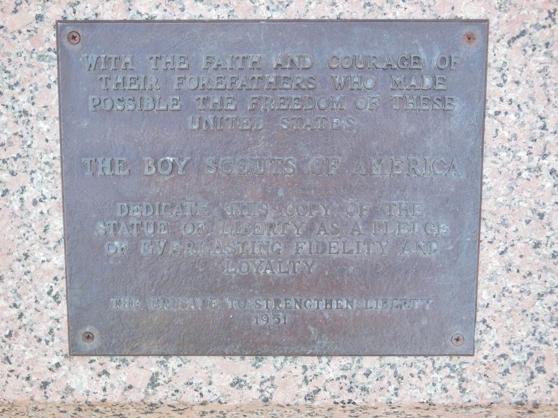 Replica of the Statue of Liberty Marker. Click for full size. Replica of the Statue of Liberty Marker image. Click for full size.