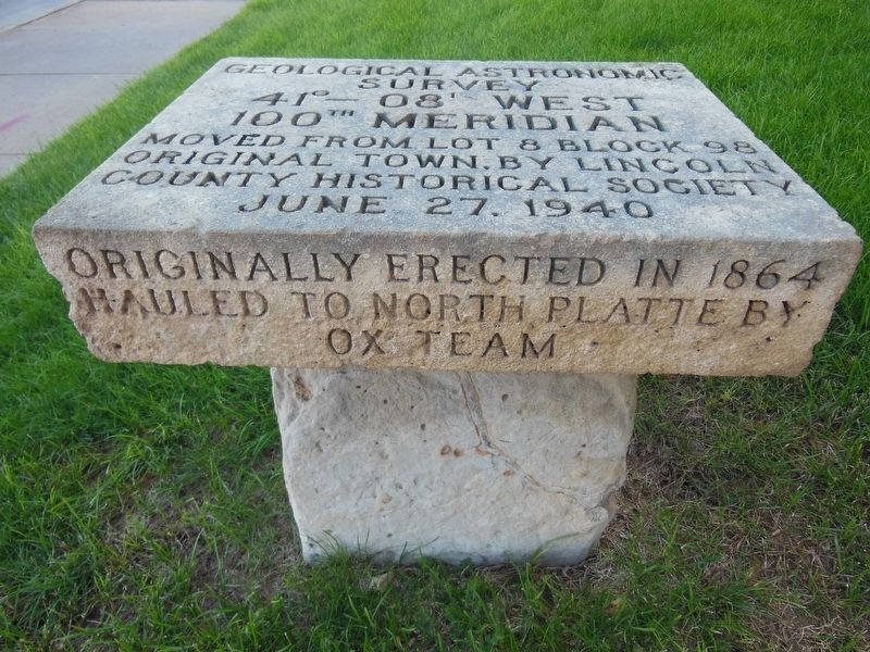 100th Meridian Marker (<i>edge view</i>) image. Click for full size.