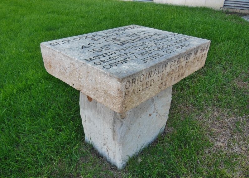 100th Meridian Marker (<i>side view</i>) image. Click for full size.