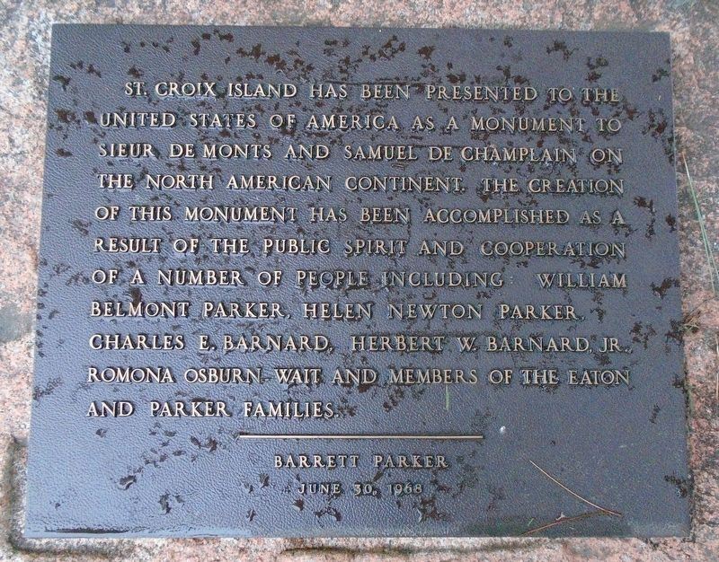 Saint Croix Island Marker. Click for full size. Saint Croix Island Marker image. Click for full size.