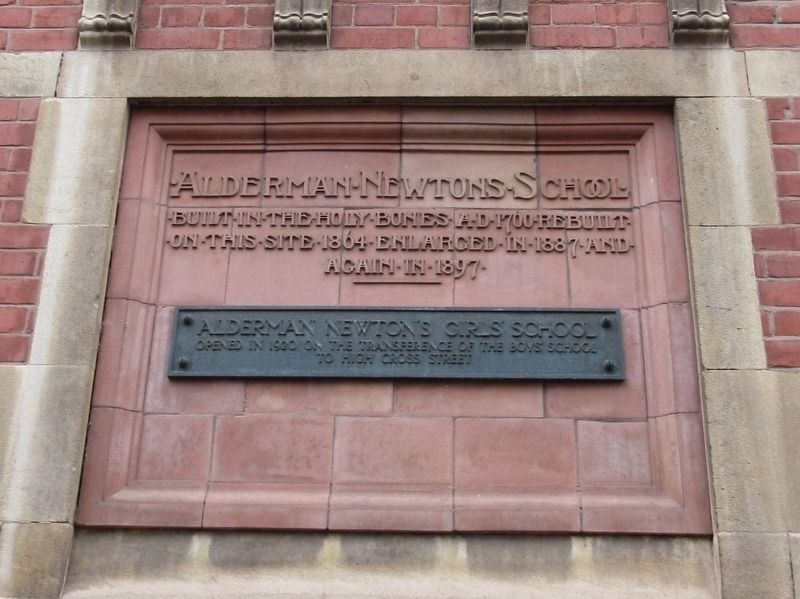 Alderman Newton’s School Marker. Click for full size. Alderman Newton’s School Marker image. Click for full size.