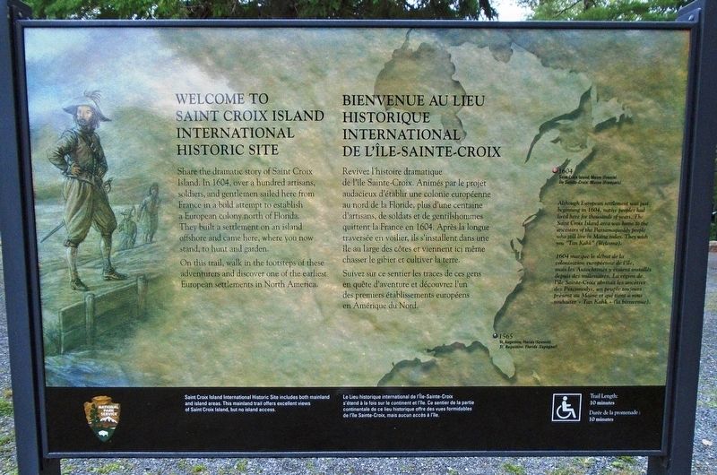 Welcome to Saint Croix Island International Historic Site Marker image. Click for full size.
