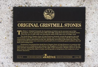 Original Gristmill Stones Marker image. Click for full size.