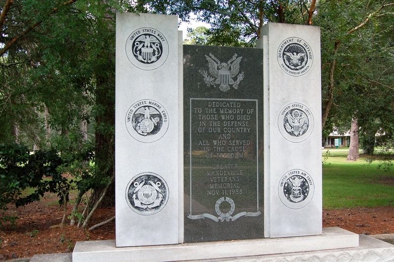 Greater Mandeville Veterans Memorial. Click for full size. Greater Mandeville Veterans Memorial image. Click for full size.