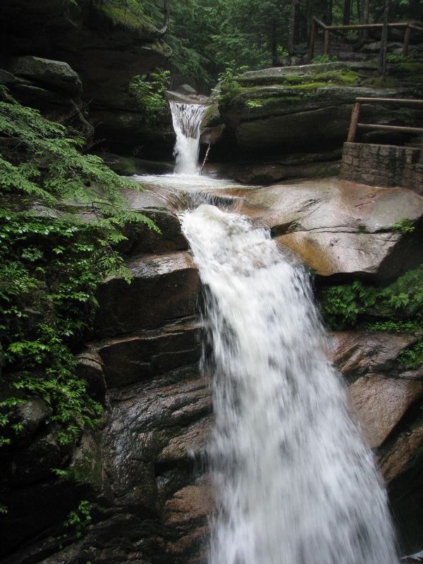 Sabbaday Falls (<i>on trail beyond marker</i>) image. Click for full size.