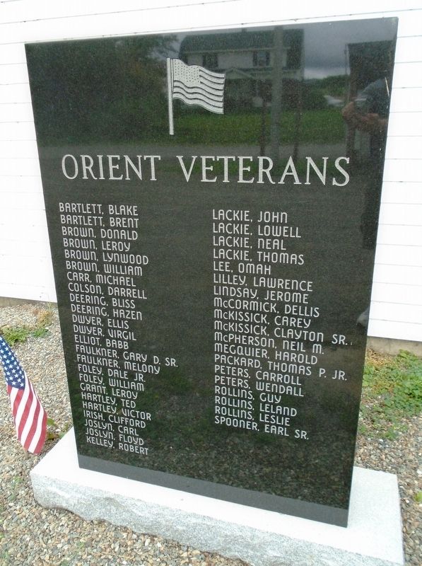 Orient Veterans Memorial. Click for full size. Orient Veterans Memorial image. Click for full size.