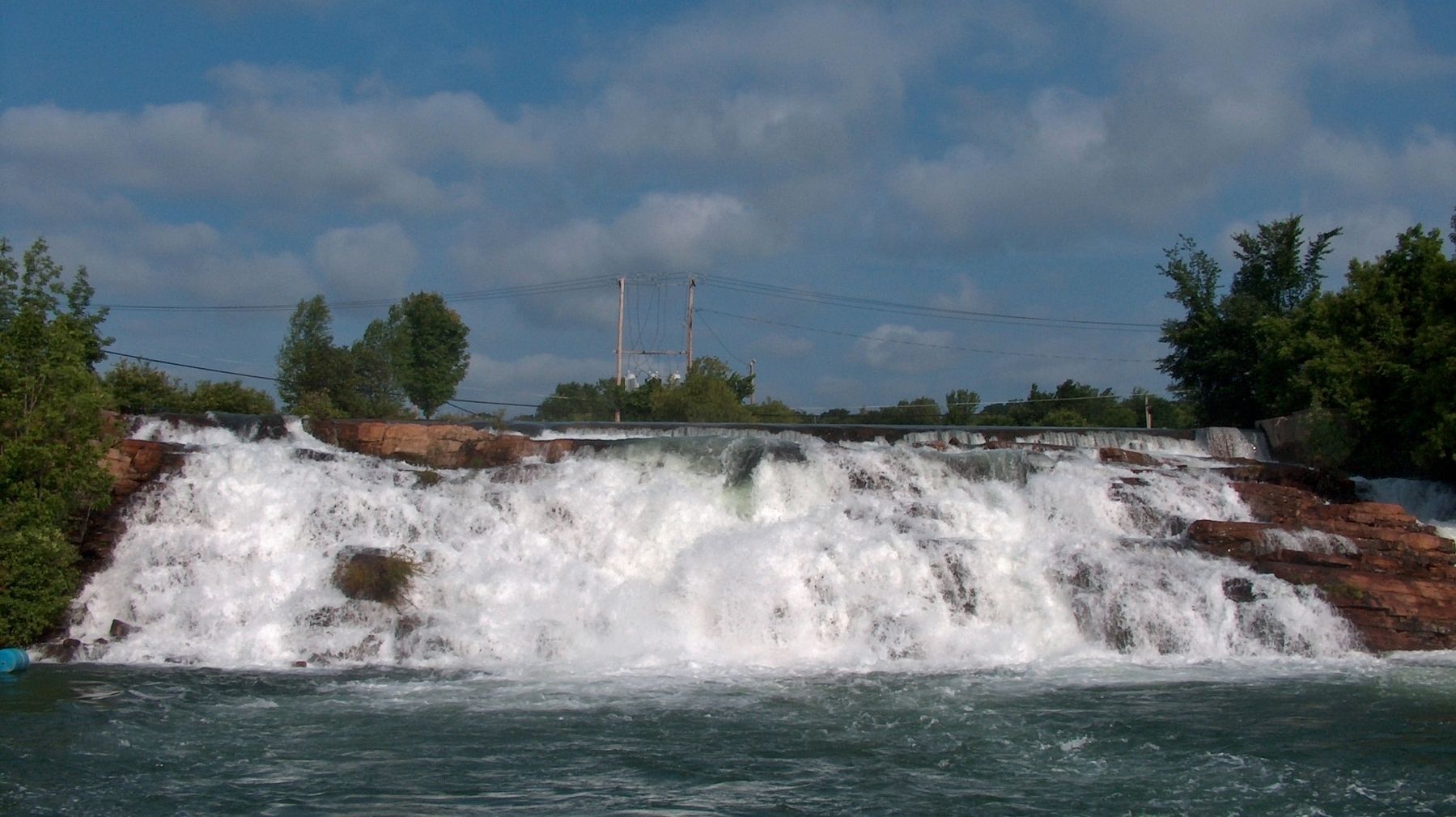 La Chute River Falls (<i>wide view from downstream of marker</i>) image. Click for full size.