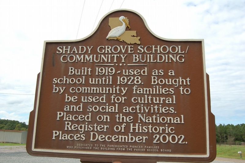 Shady Grove School/Community Building Marker image. Click for full size.