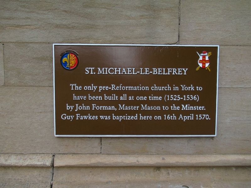 St. Michael-Le-Belfrey Marker. Click for full size. St. Michael-Le-Belfrey Marker image. Click for full size.