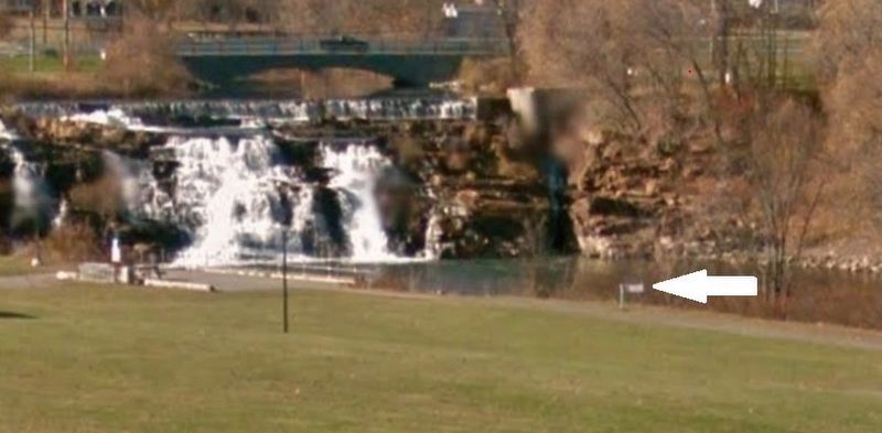 Sharing the Flow Marker (<i>wide view from Montcalm Street; La Chute River/Falls in background</i>) image. Click for full size.