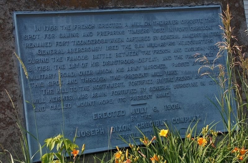 1756 French Saw Mill Marker image. Click for full size.