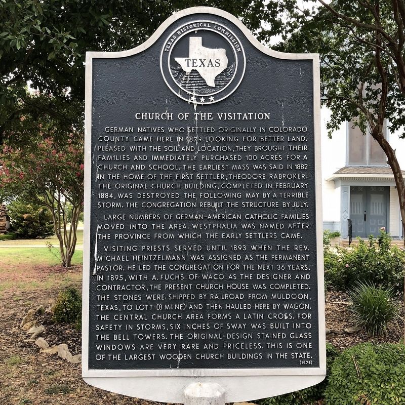 Church of the Visitation Texas Historical Marker image. Click for full size.