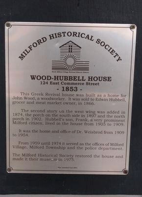 Wood-Hubbell House Marker. Click for full size. Wood-Hubbell House Marker image. Click for full size.