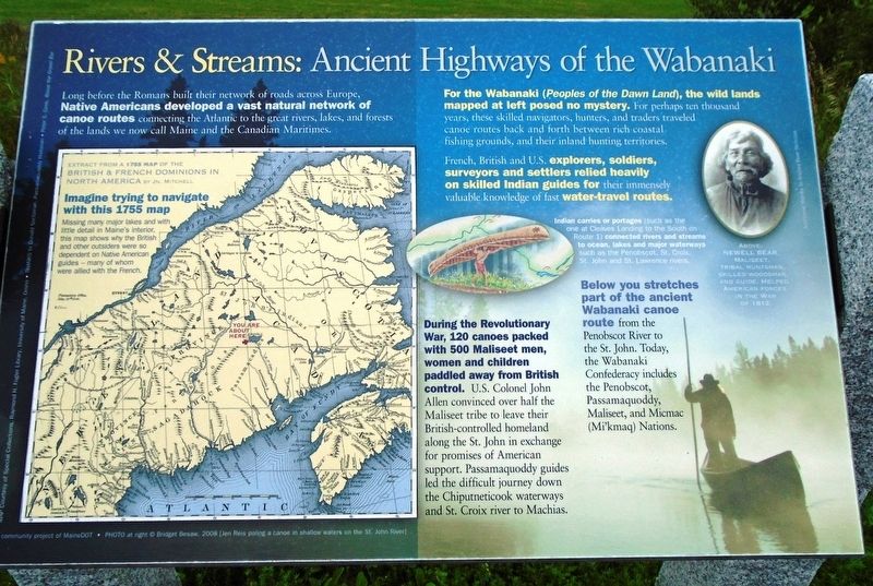 Rivers & Streams: Ancient Highways of the Wabanaki Marker image. Click for full size.