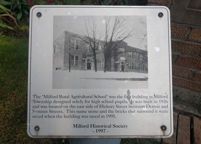 Milford Rural Agricultural School Marker image. Click for full size.