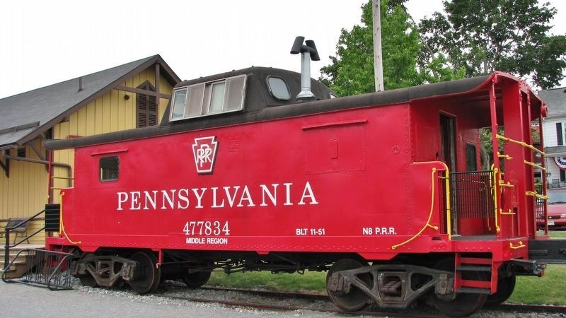 Pennsylvania Rail Road Caboose (<i>located at New Freedom Station, 1/2 mile north of marker</i>). Click for full size. Pennsylvania Rail Road Caboose (<i>located at New Freedom Station, 1/2 mile north of marker</i>) image. Click for full size.