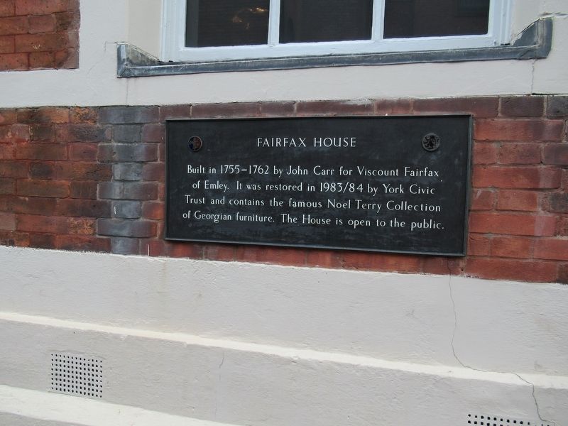 Fairfax House Marker. Click for full size. Fairfax House Marker image. Click for full size.