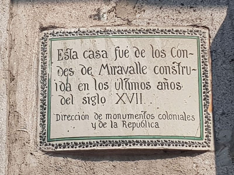 House of the Condes de Miravalle Marker image. Click for full size.