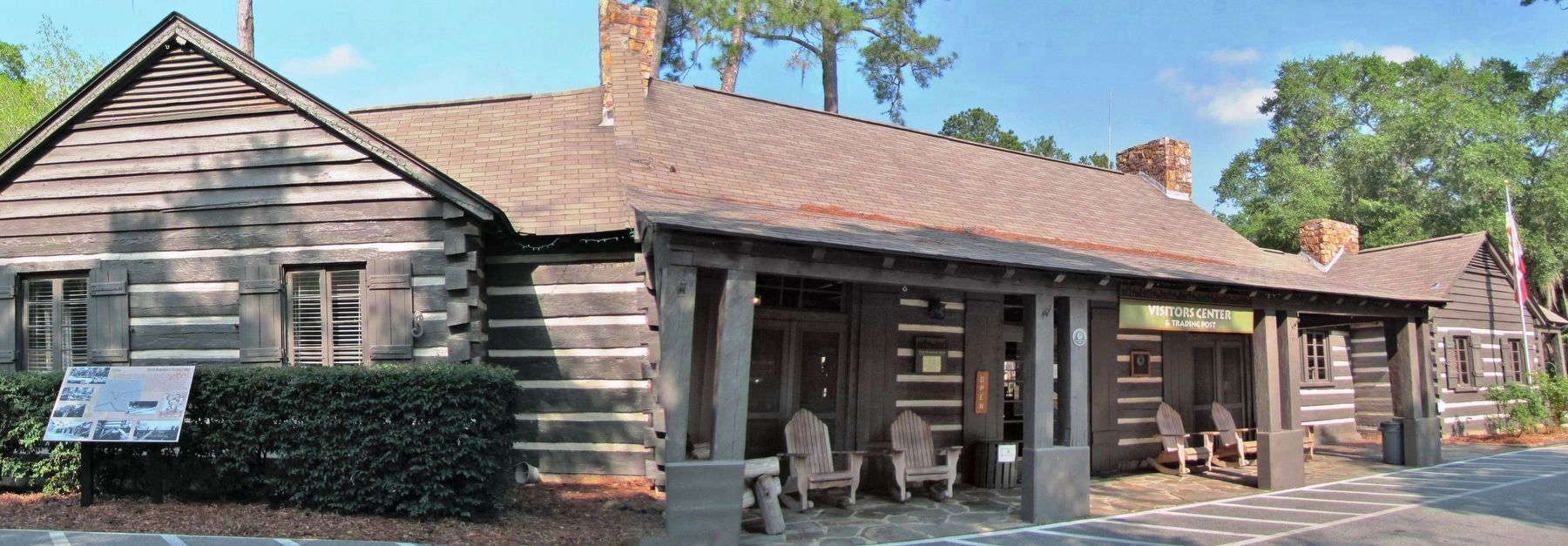 Little Ocmulgee Visitors Center (<i>panoramic view; marker at far left - near southeast corner</i>) image. Click for full size.