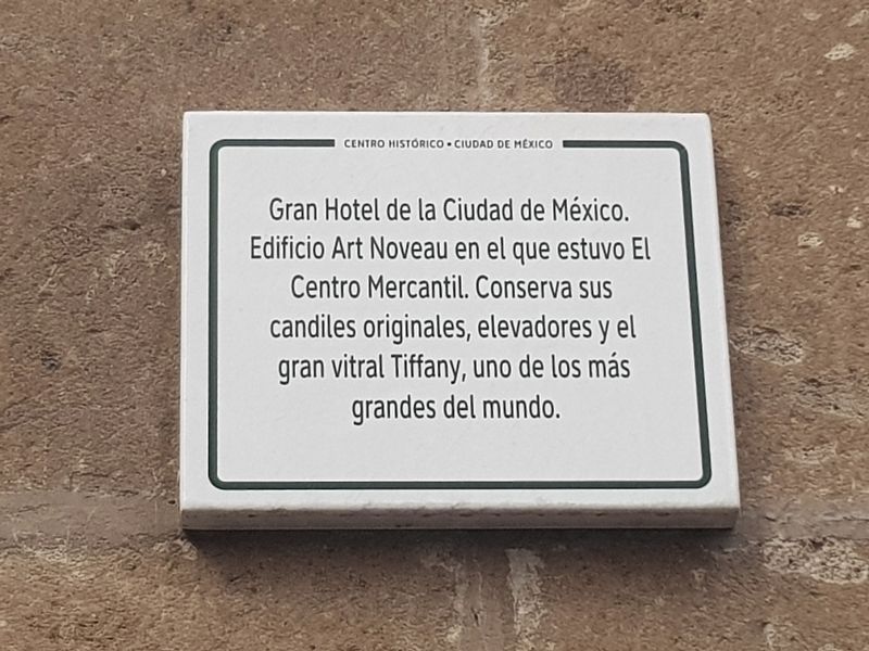 Gran Hotel de la Ciudad de Mxico Marker image. Click for full size.