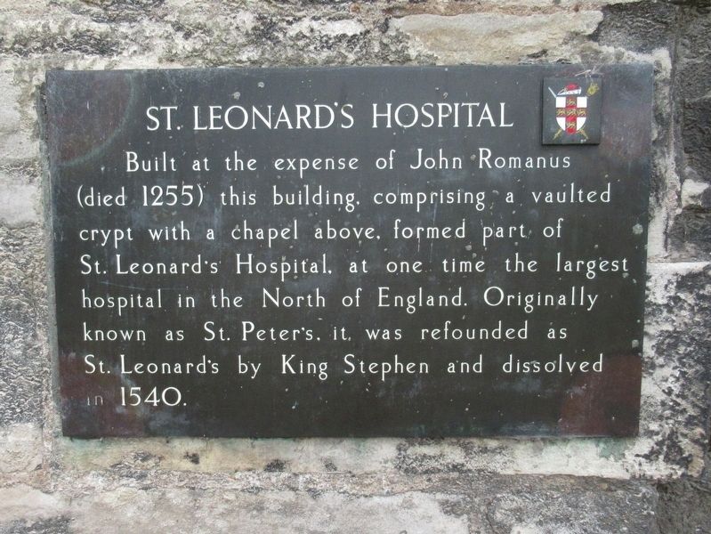 St. Leonards Hospital Marker image. Click for full size.