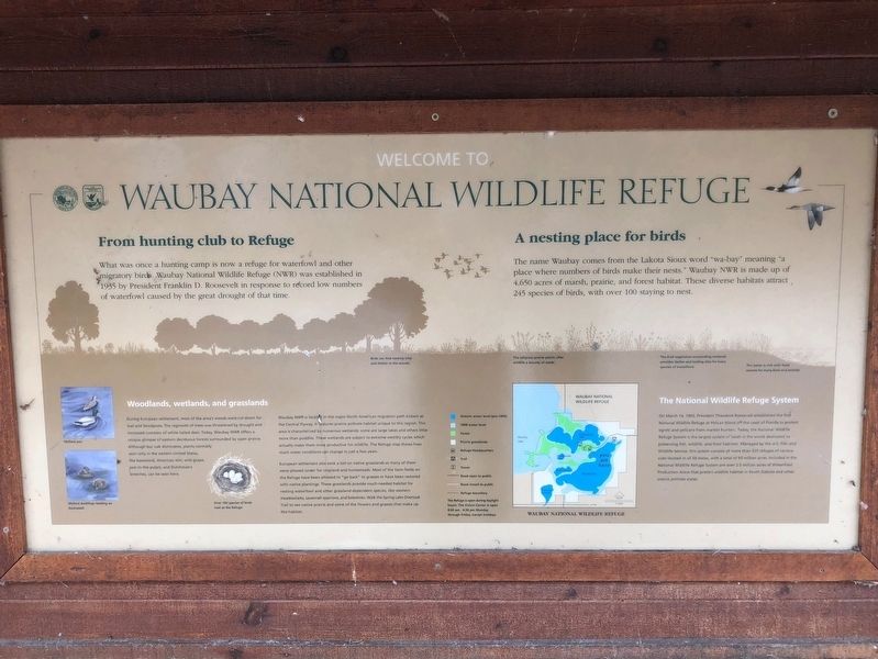 Waubay National Wildlife Refuge Marker image. Click for full size.