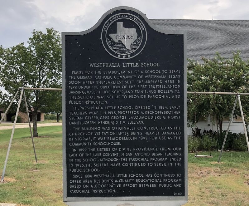 Westphalia Little School Texas Historical Marker image. Click for full size.