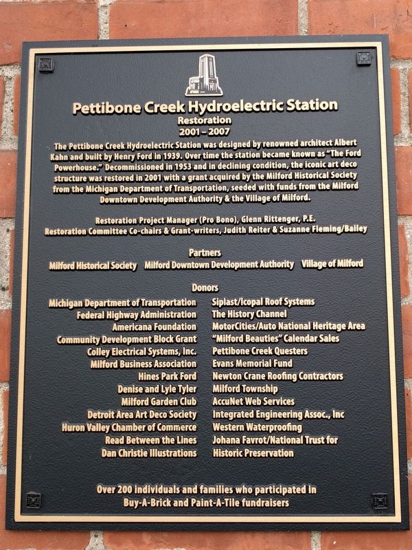 Pettibone Creek Hydroelectric Station Marker. Click for full size. Pettibone Creek Hydroelectric Station Marker image. Click for full size.