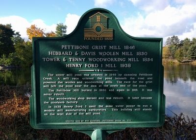 Pettibone Grist Mill 1846 Marker - Side 1 image. Click for full size.