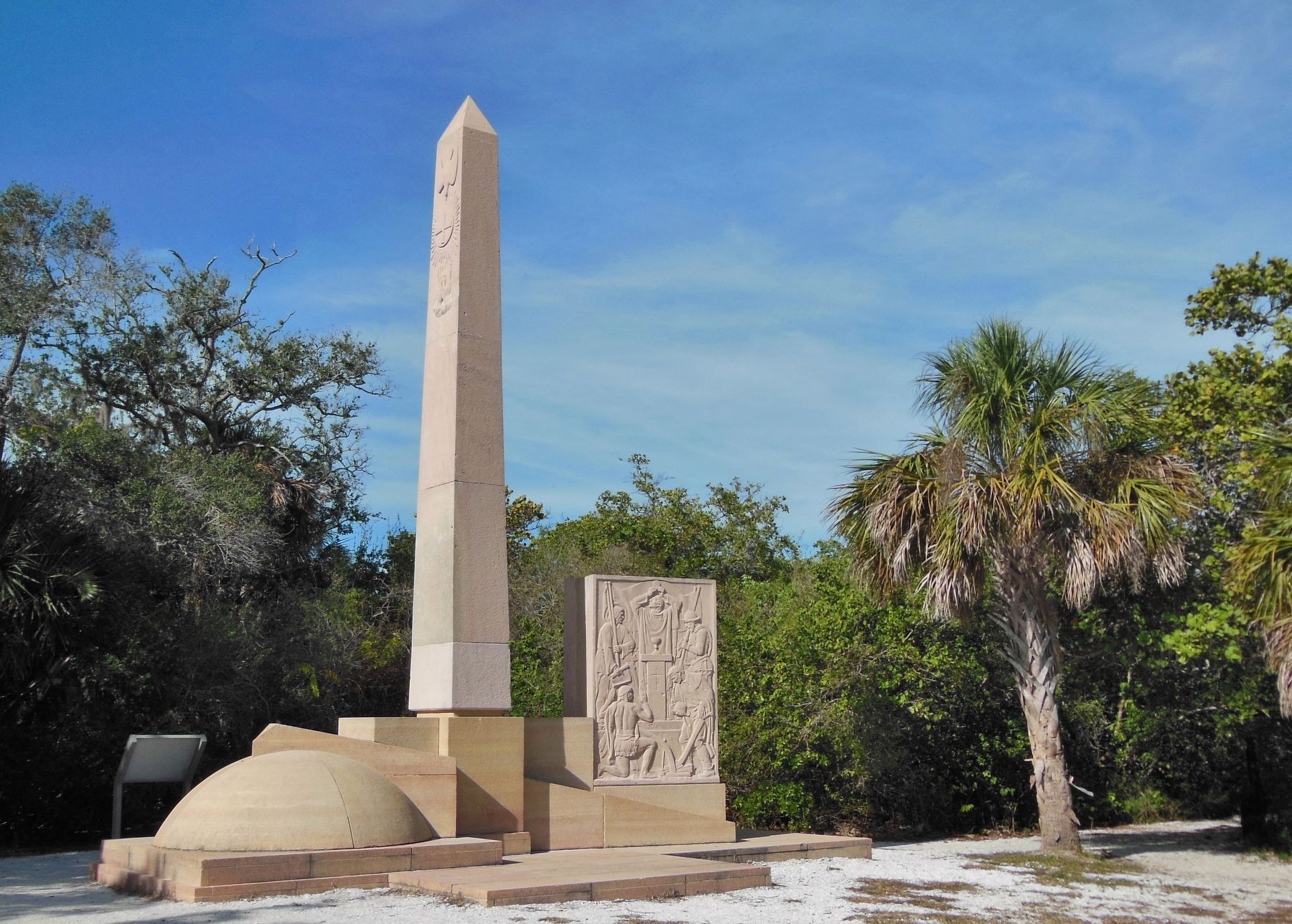 Holy Eucharist Monument (<i>wide view from beach</i>). Click for full size. Holy Eucharist Monument (<i>wide view from beach</i>) image. Click for full size.