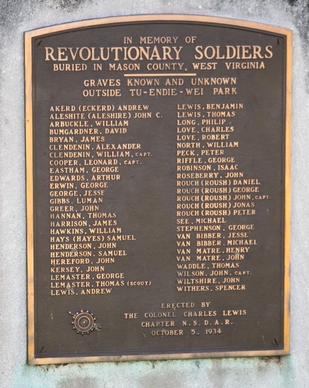 Revolutionary Soldiers Tablet image. Click for full size.