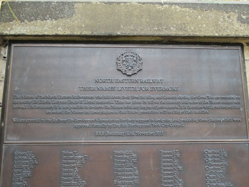 Northeastern Railway War Memorial. Click for full size. Northeastern Railway War Memorial image. Click for full size.