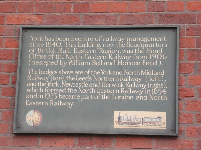 North Eastern Railway Head Office Marker image. Click for full size.